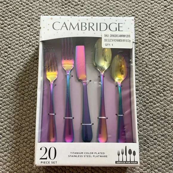 Titanium Color Plated Stainless Steel Flatware - Picture 1 of 3